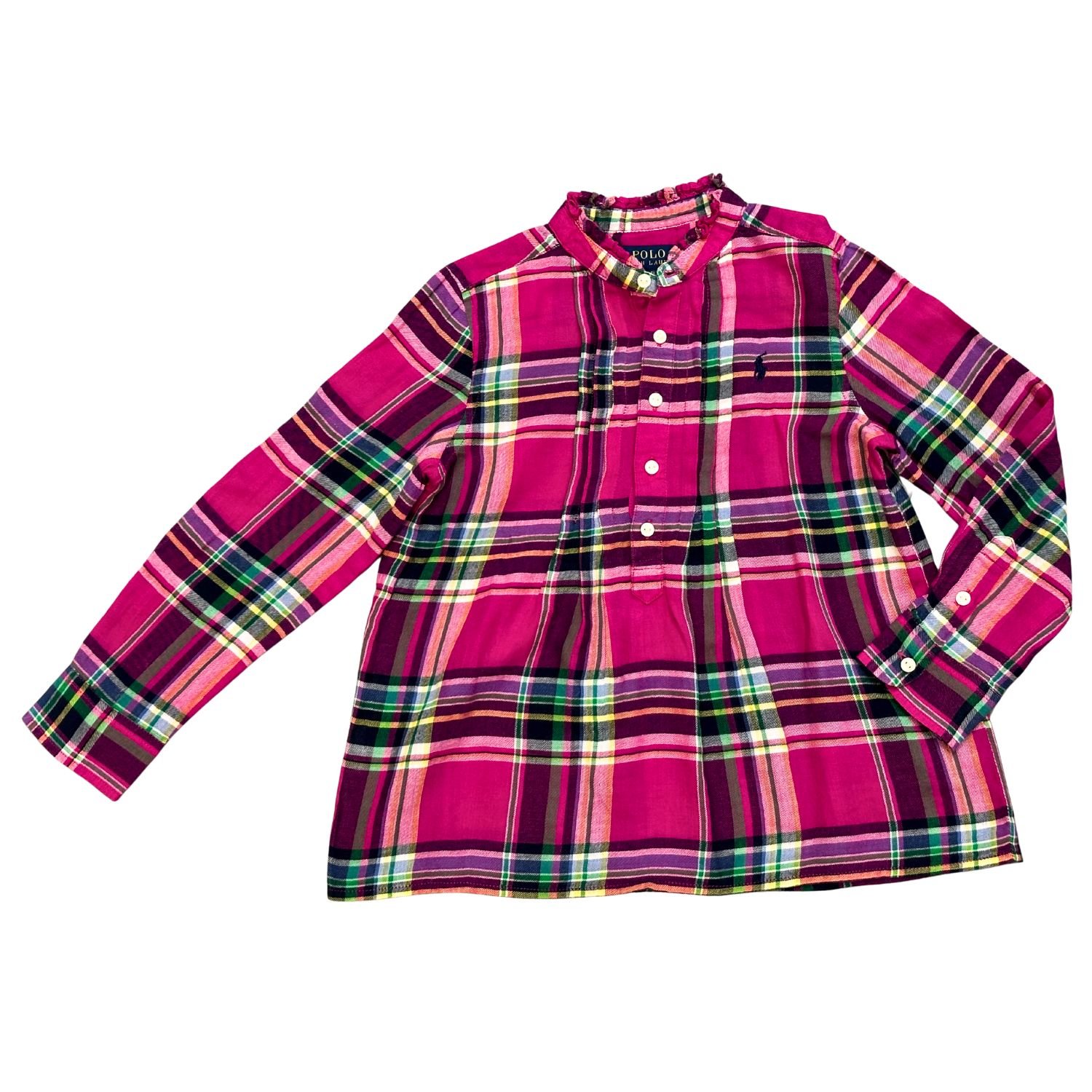 Blusa de Polo Ralph Lauren a cuadros rosas para niña talle 5 años