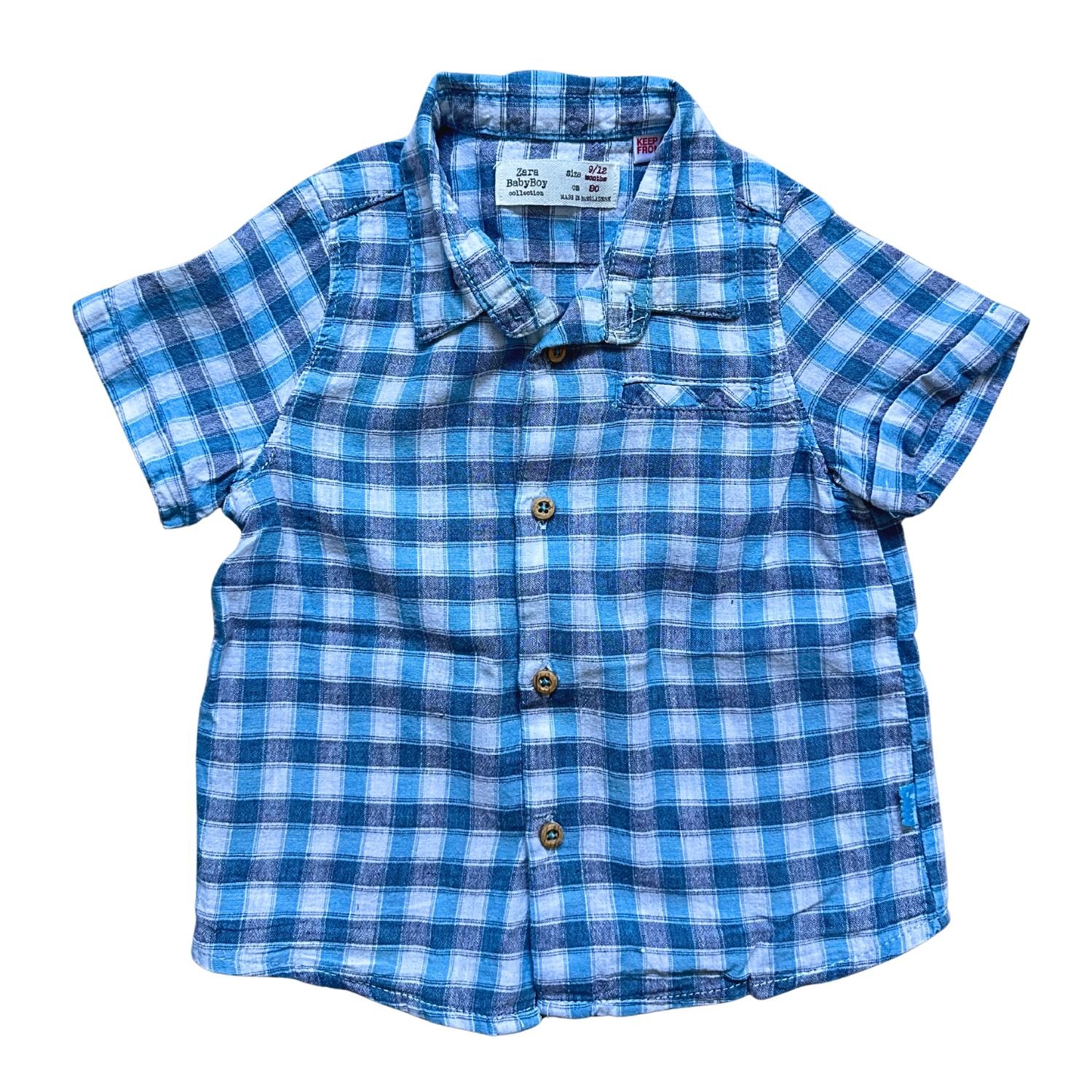 Zara Camisa Cuadros Vichy (9-12 M)