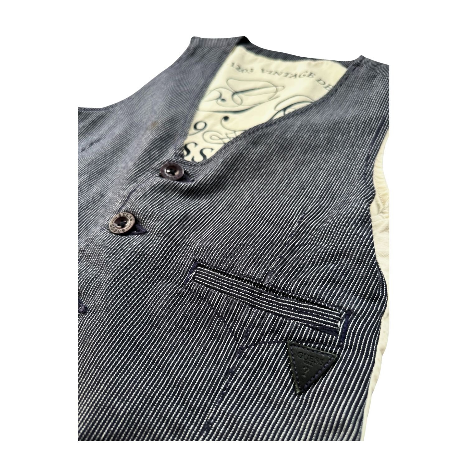 Chaleco elegante a rayas logo Guess para niño de 8 años