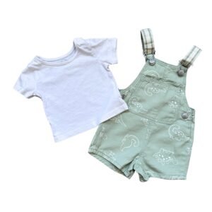 Primark Conjunto Jardinera + Remera (0-3 M)