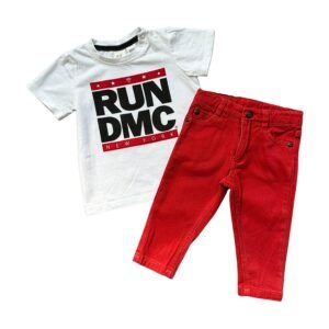 Tutto & H&M Conjunto Vaquero Rojo (6-9 M)