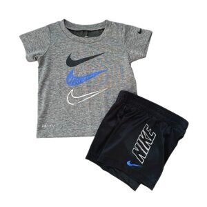 Nike Conjunto Short Negro + Cami Gris (12 M)