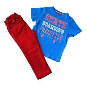 Tex & ZY Conjunto Vaquero Granate (2-3 Y)