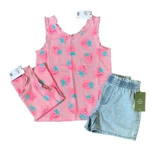 H&M Conjunto Short + Tirantes (NUEVO 5-8 Y)