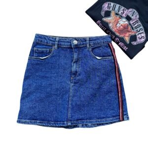 Zara Falda Vaquera Rayas Laterales (NUEVO 11-12 Y)