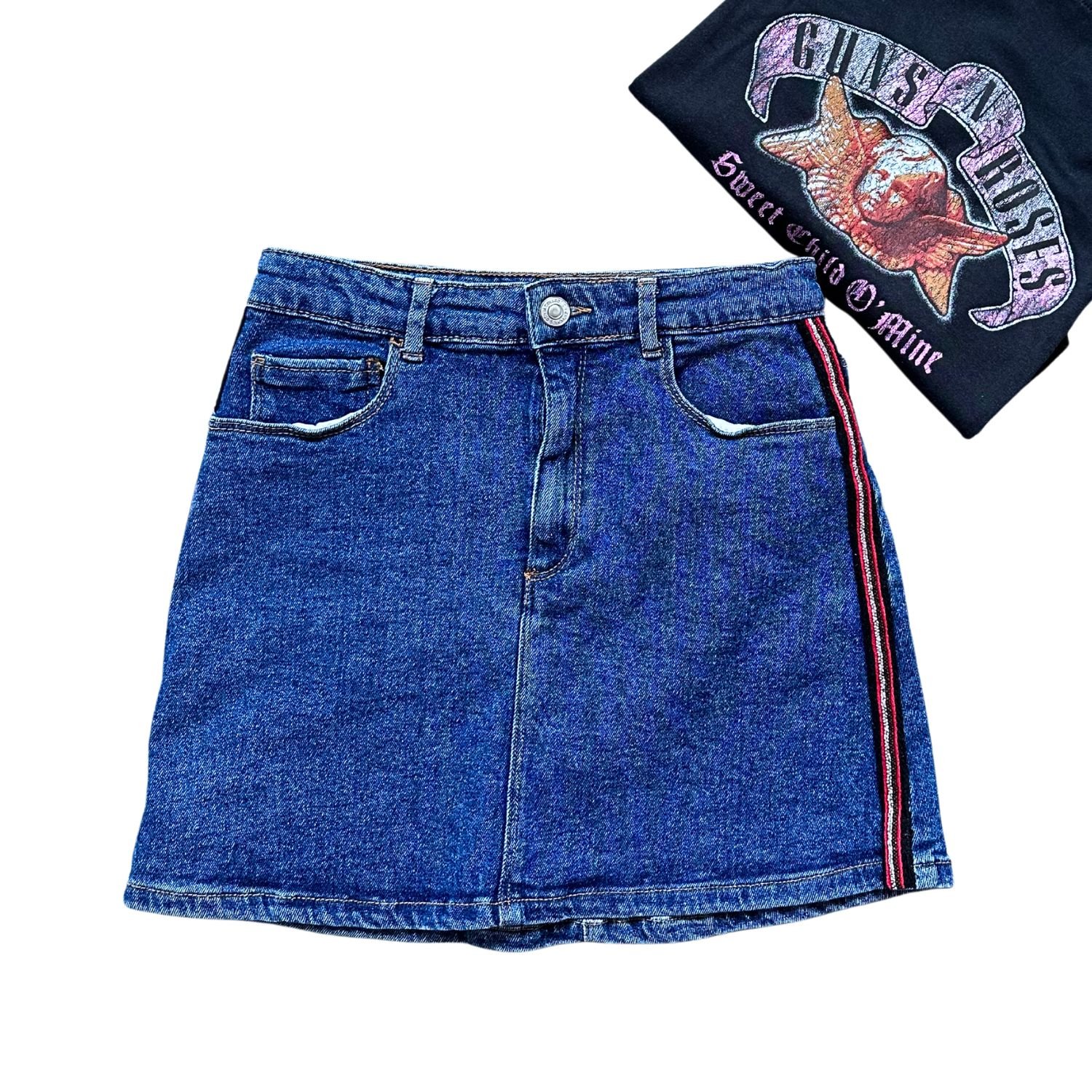 Zara Falda Vaquera Rayas Laterales (NUEVO 11-12 Y)