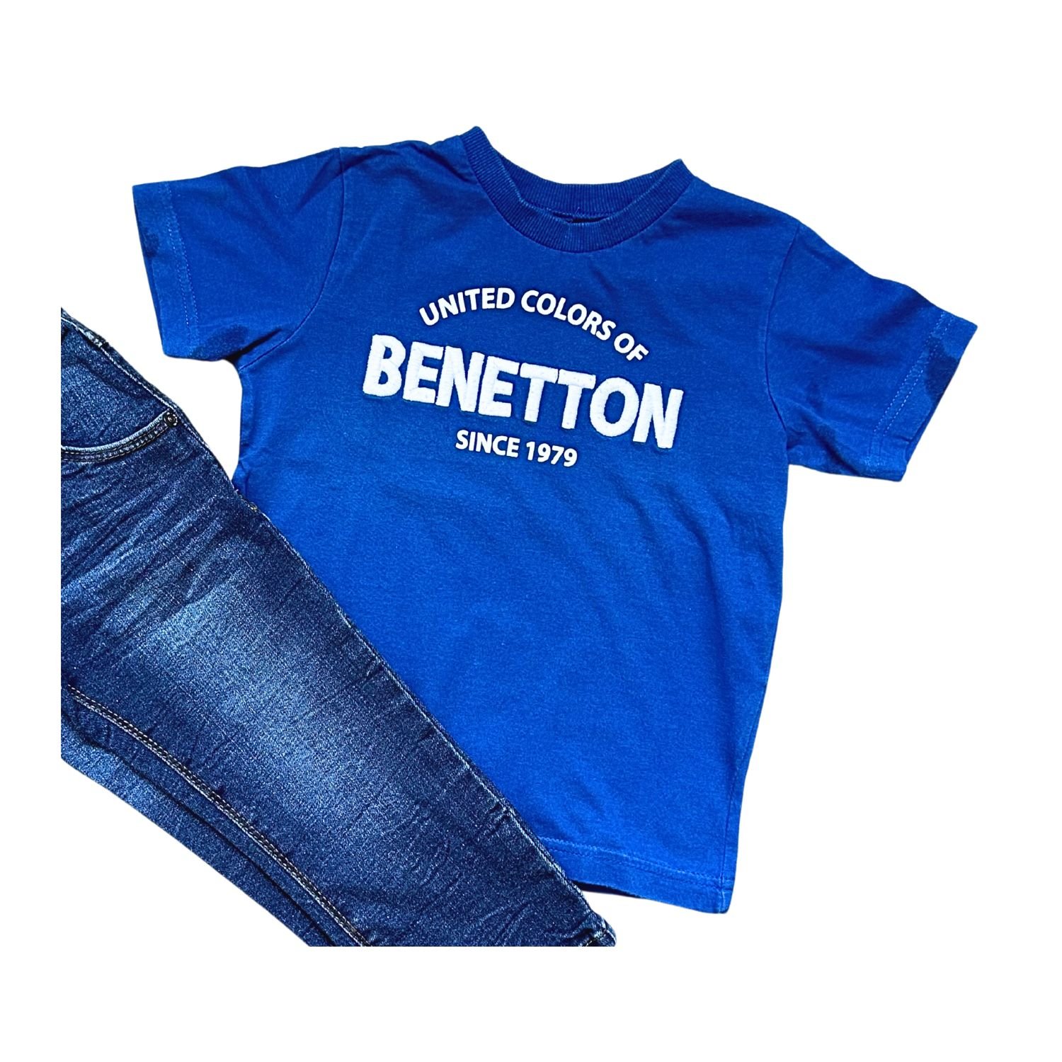 Benetton Remera Azul Logo (2-3 Y)