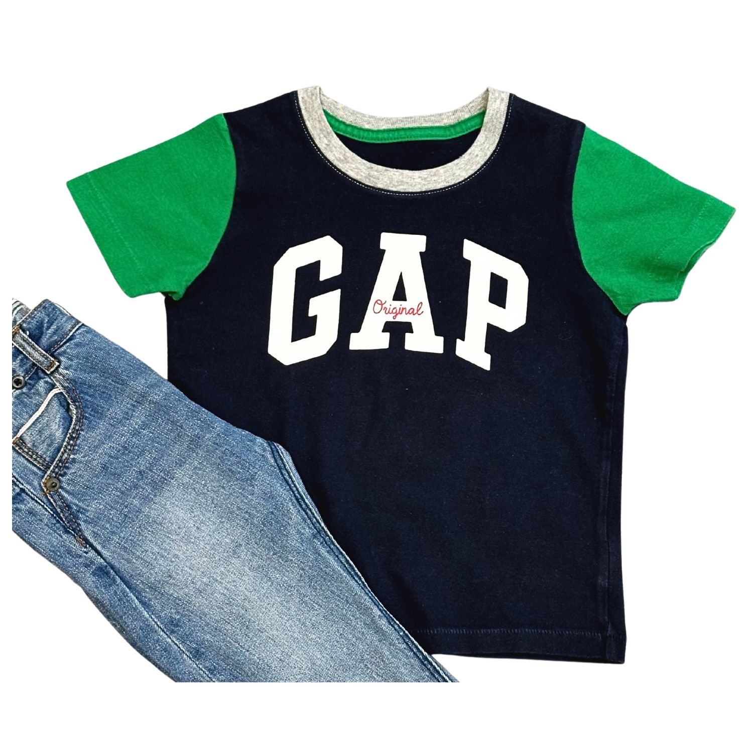 GAP Remera Azul y Verde (2-3 Y)