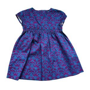 Vestido azul y púrpura de Gocco para niña de talle 2-3 años