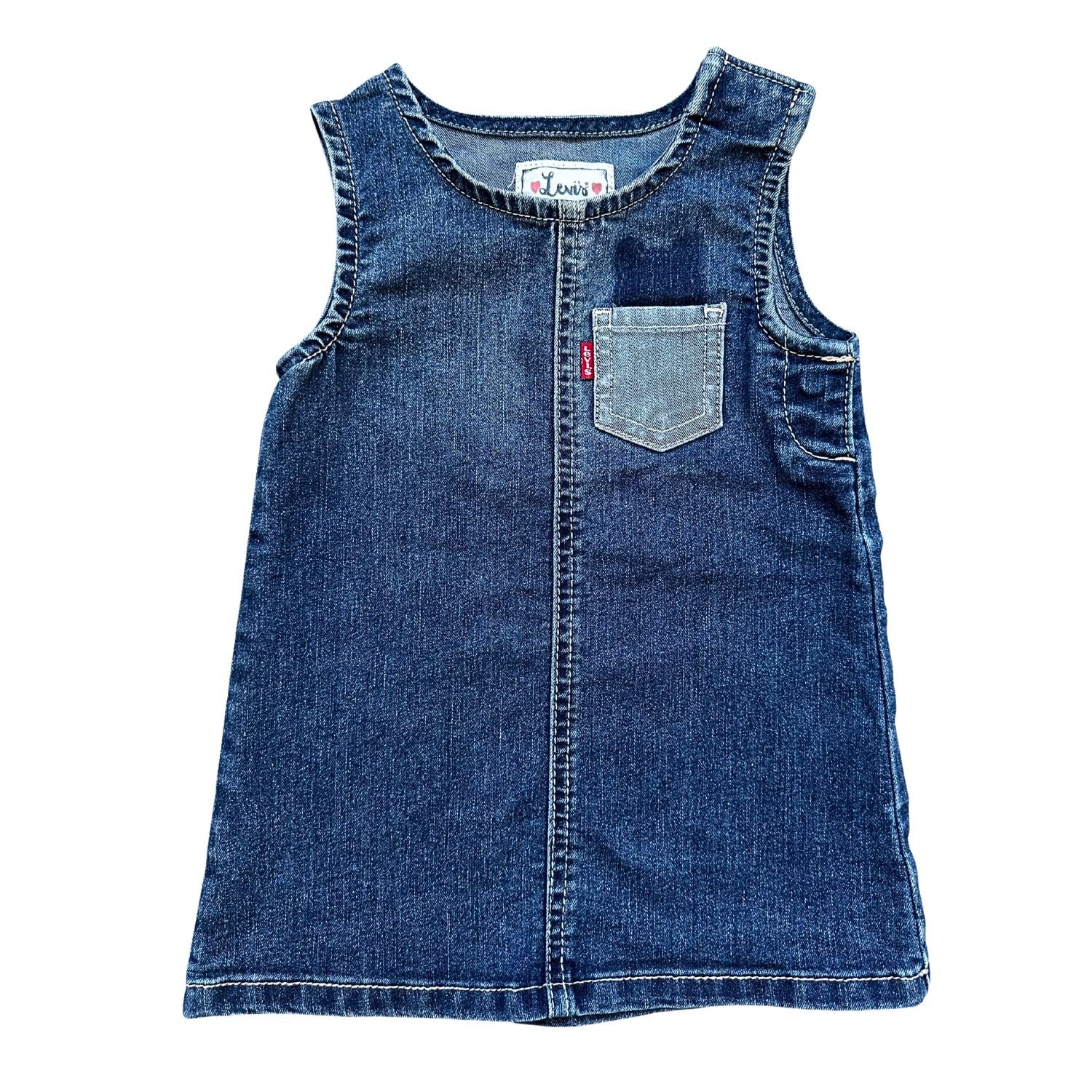 Vestido tipo jardinera vaquero marca Levi's para bebé de 12 meses