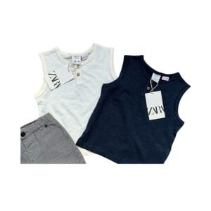 Zara Pack Tirantes Gris/Crema (NUEVO 12-18 M)
